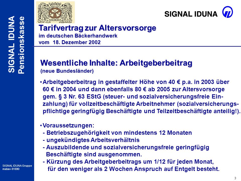 Rahmentarifvertrags Zur Altersvorsorge Im Deutschen B Ckerhandwerk